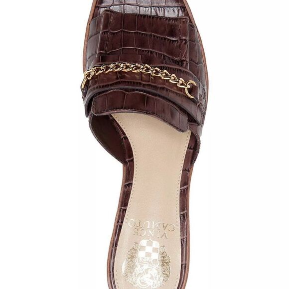 Vince Camuto Women's Jenivey Chain-Link Kitten-Heel Sandals Brown NWOT size 5 - Picture 5 of 13